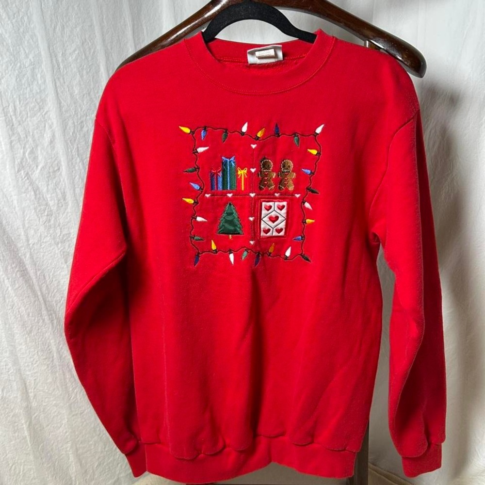 Vintage 90s‎ Endless Designs Christmas Sweatshirt Winter Christmas embroidered